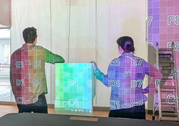 What is the best material to rear project on in a shopping mall?